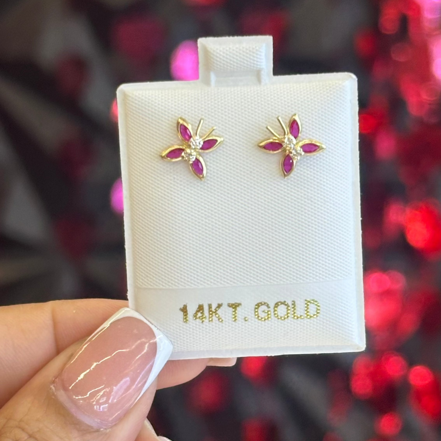 14k 3d Butterfly studs
