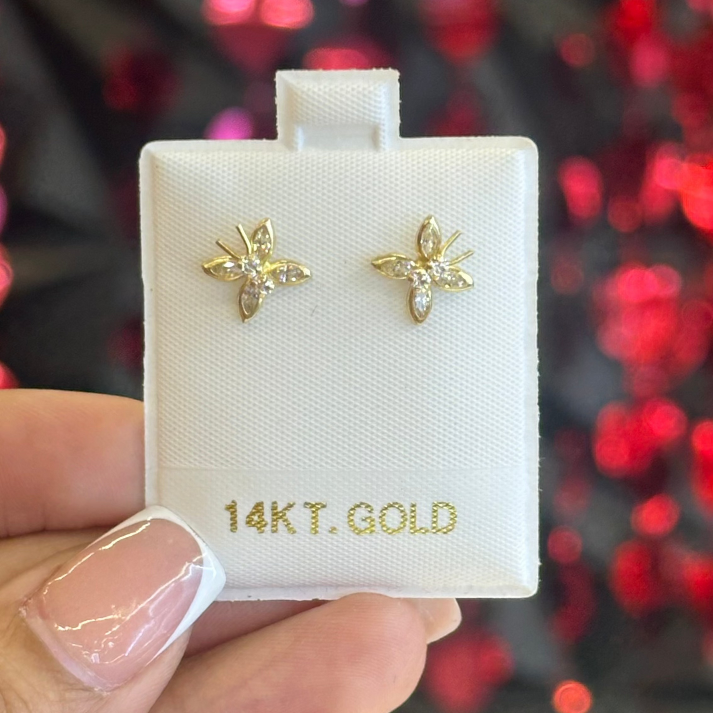 14k 3d Butterfly studs
