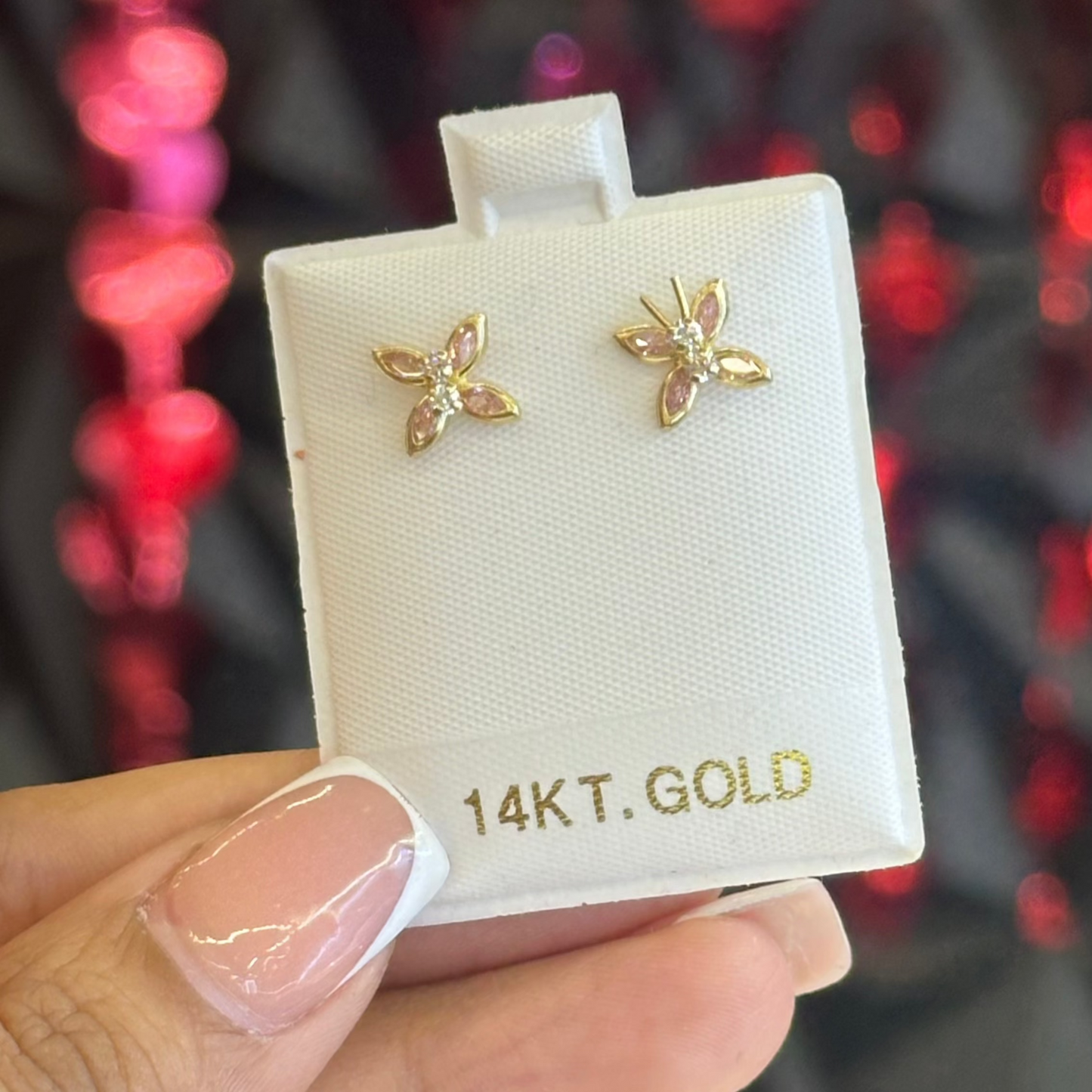 14k 3d Butterfly studs