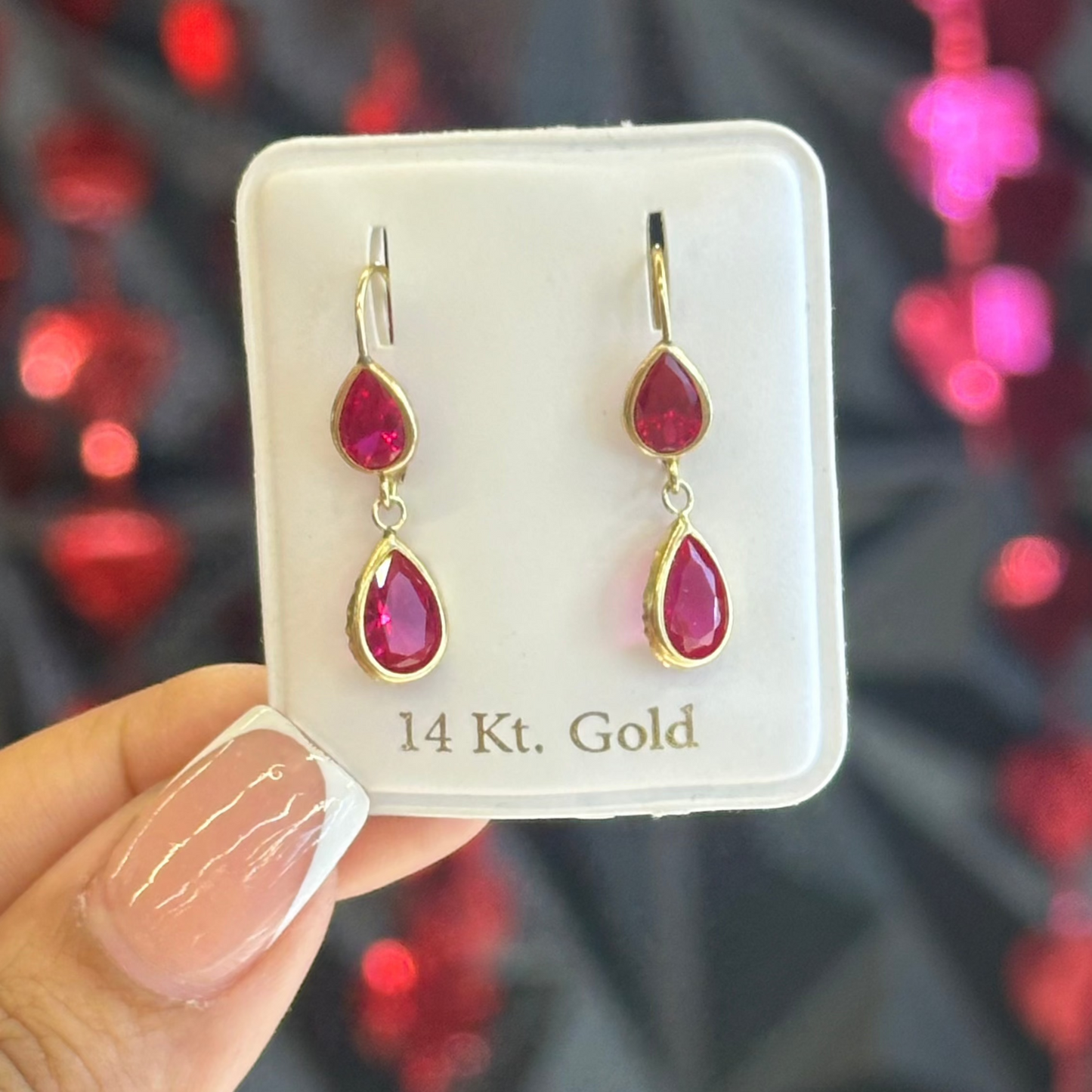 14k Dainty Tear Drop Dangle Earrings