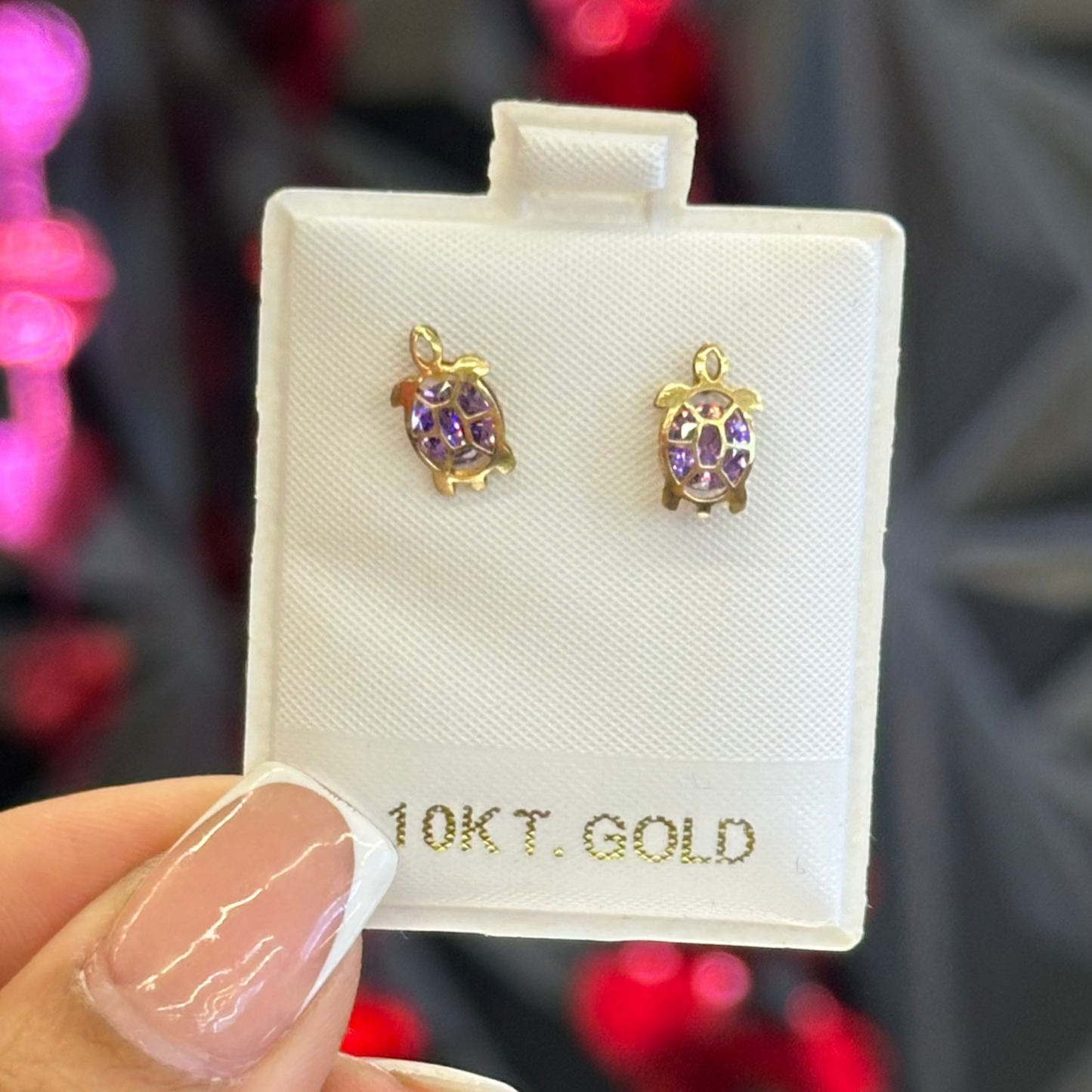 10k Hollow Turtle Stud