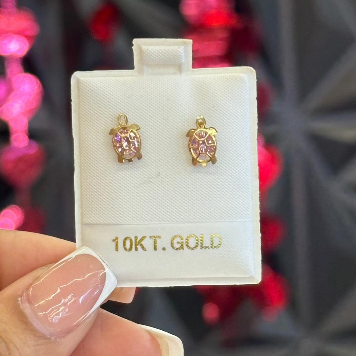 10k Hollow Turtle Stud