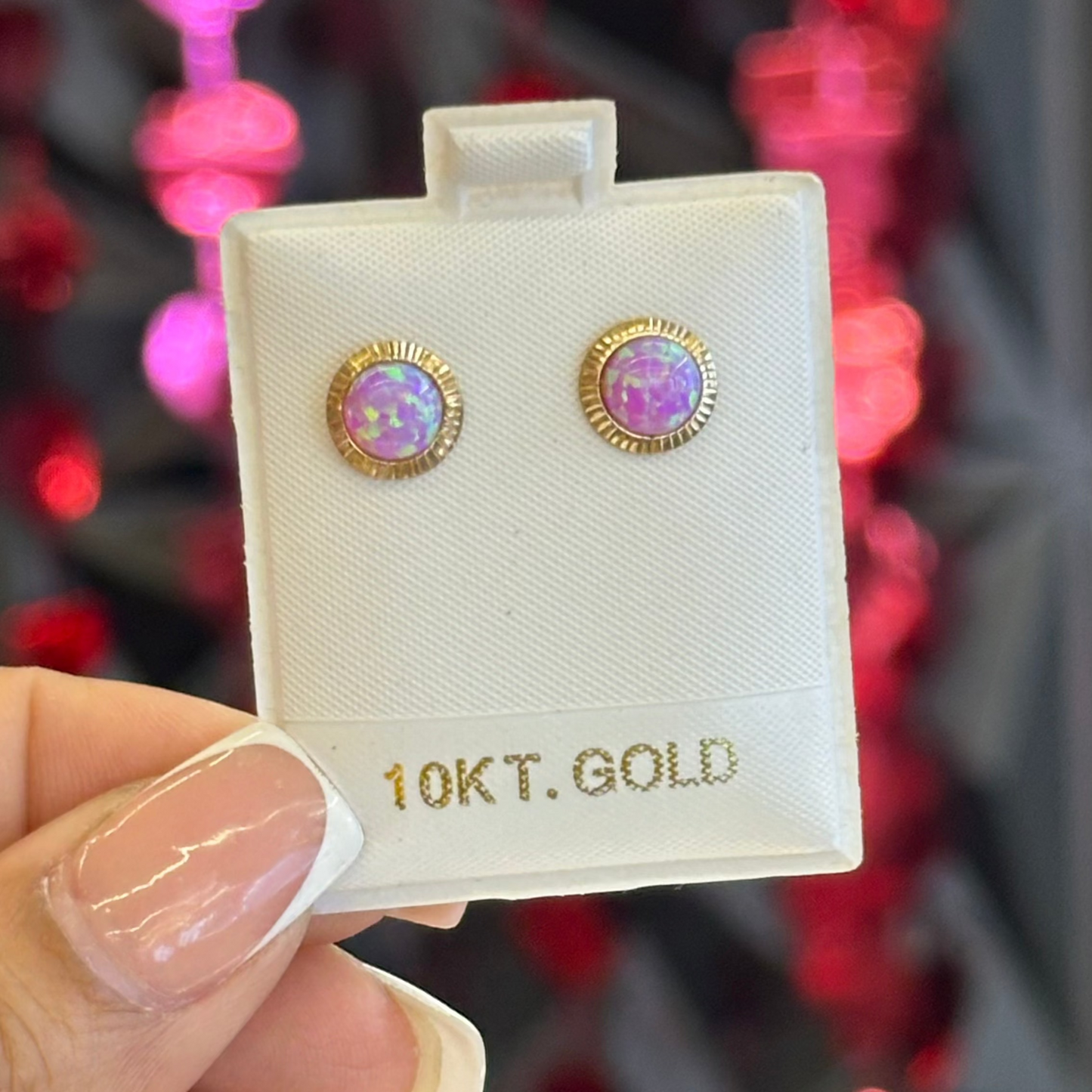 10k Opal gold studs