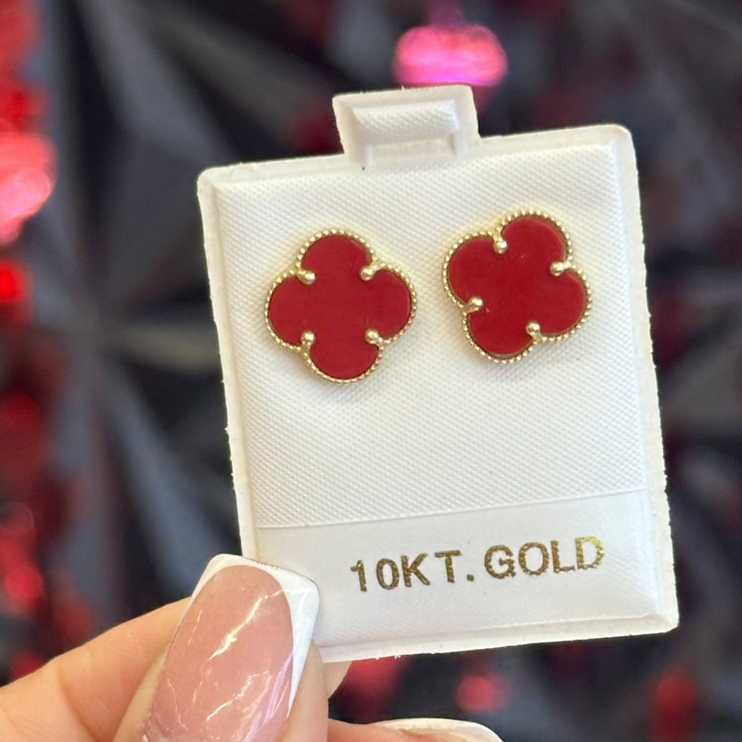 10k Clover Earrings L