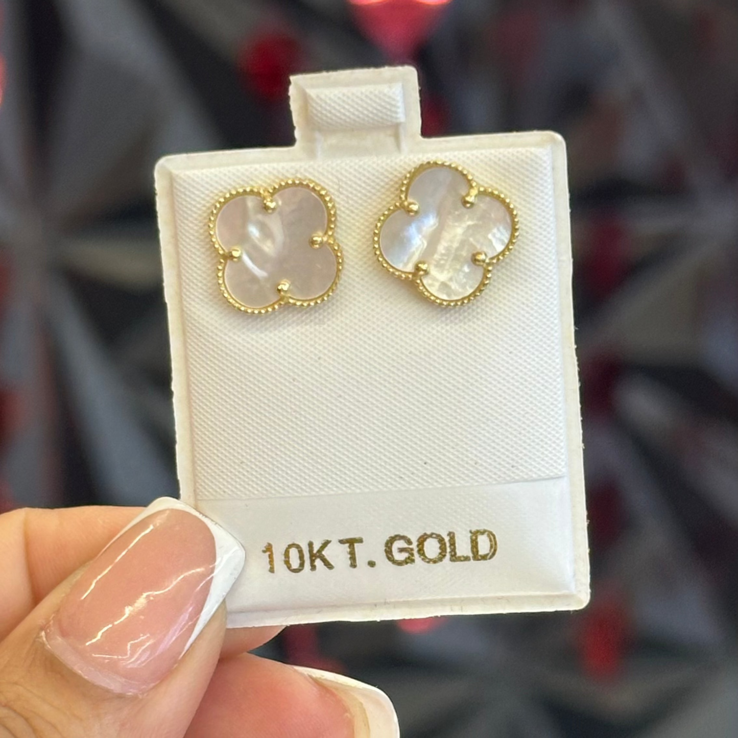 10k Clover Earrings L