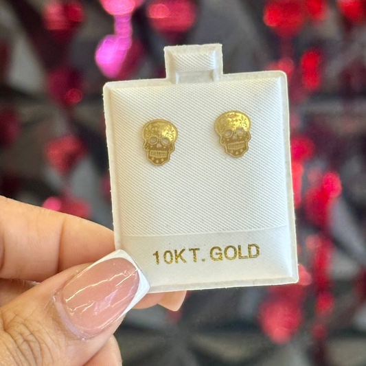 10k Sugar Skull Stud