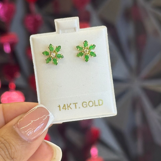 14k Flower studs